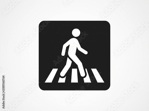 Crosswalk icon, human walk crosswalk icon vector.  Flat crosswalk vector icon vector illustration. 