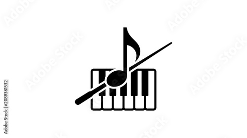 Canvastavla Music Note on Piano Keys Icon.