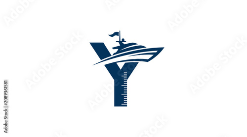 Obraz na plátně Cruise Ship Logo Design Travel.