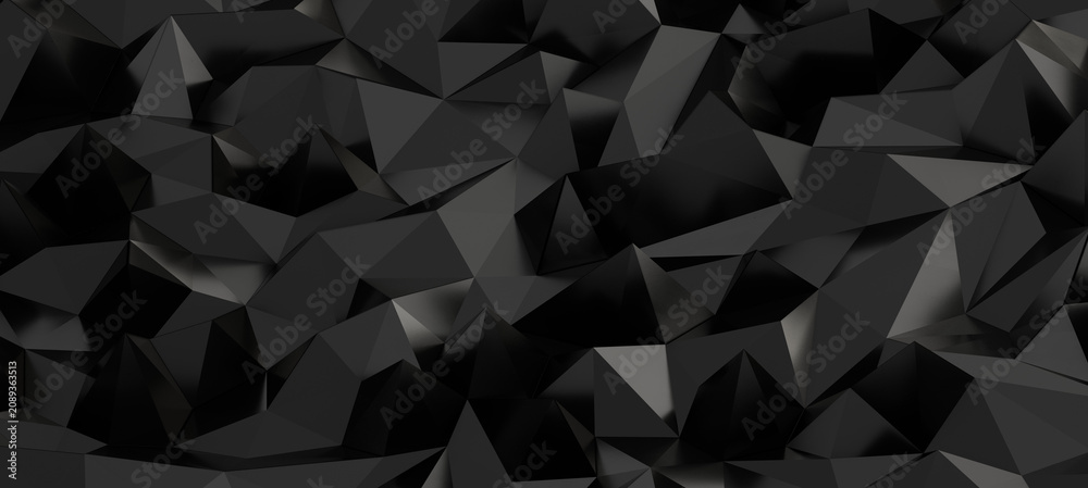 Obraz premium Dark abstract background with a detailed polygonal texture pattern.