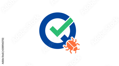 Tableau sur toile Green checkmark bug kill sign.