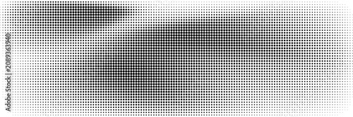 Dotted halftone gradient texture. Fading polka dot background. Repeated dots gradation pattern background. Black vanishing comic pop art overlay backdrop.