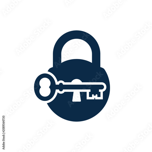 Photos Key and Padlock Security Symbol Icon.