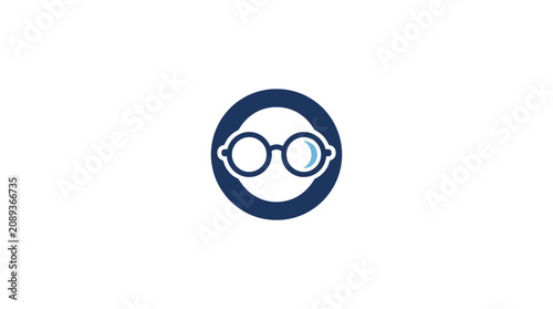 Glasses Icon with Circular Frame.