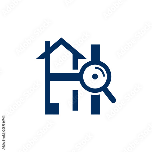 Real Estate Home Search Icon Logo.