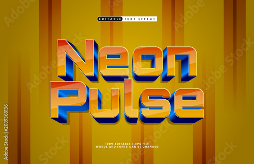 Neon Pulse 3D Editable Text Effect Futuristic Neon Style