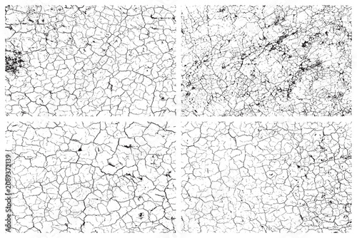 Fotografie Dry cracked earth texture set design