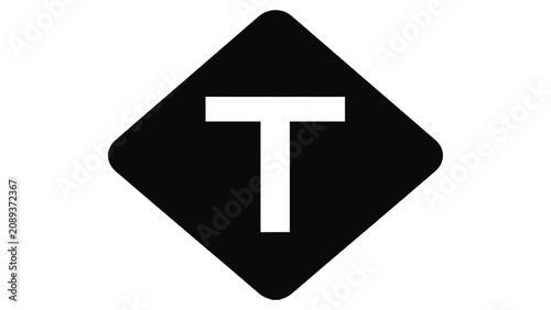 Fotografie Diamond sign displaying a prominent letter T provides clear guidance for local transport networks