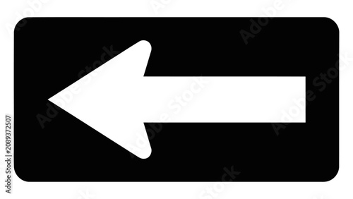 Quadro su tela Arrow sign indicates a mandatory left turn direction for drivers on a public roadway infrastructure