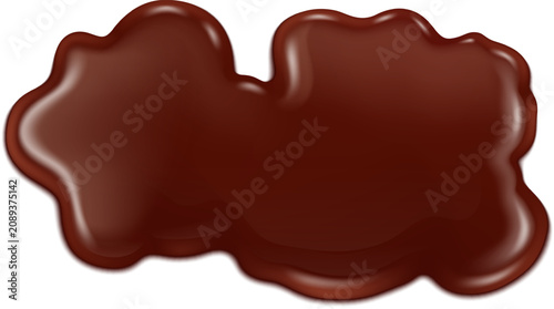 фотографія Melted dark chocolate forming a sweet, viscous pool, isolated on a white backgro