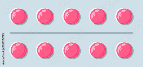 Valokuva Blister pack containing ten pink pills, illustrating concepts of medicine and he