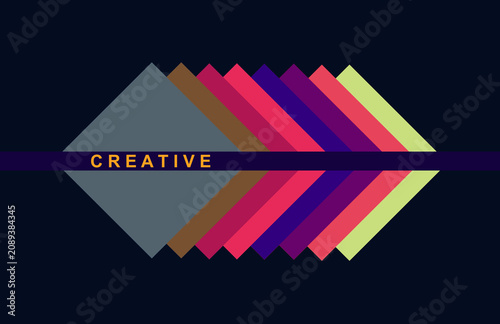 Creative, abstract geometric background, colorful.	