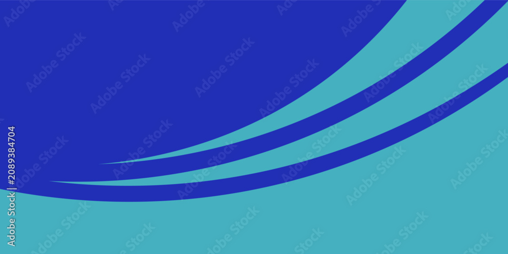 Obraz premium Minimalist Abstract Geometric Wave Background in Shades of Blue and Cyan
