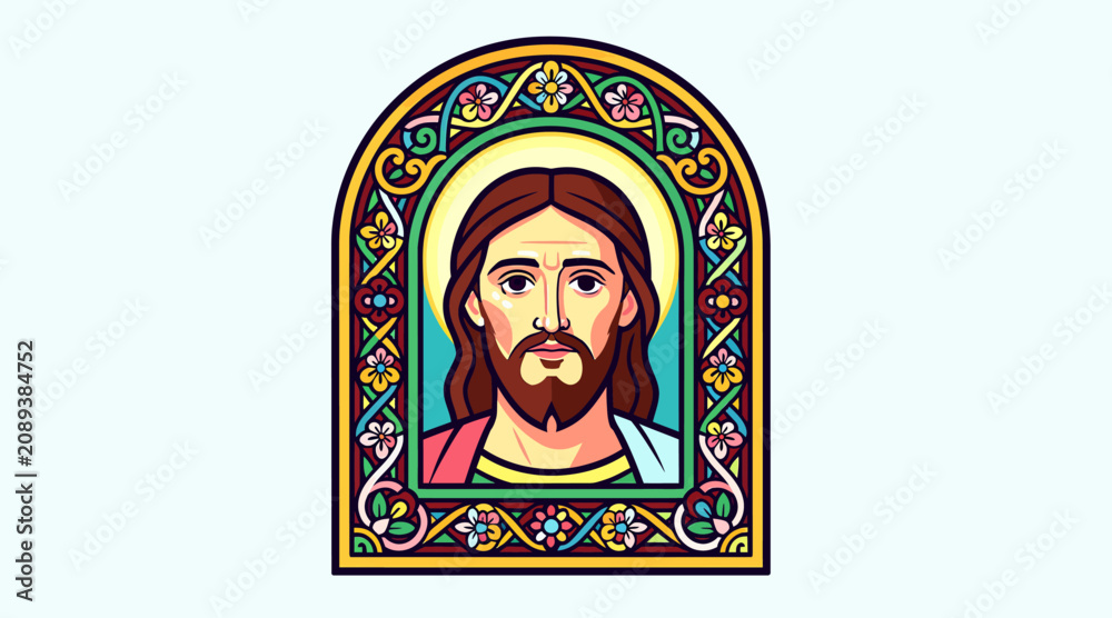 Fototapeta premium jesus christ stained glass portrait