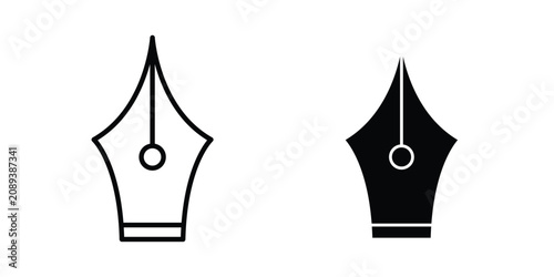 Schilderij op canvas Pen nib icon vector designs set