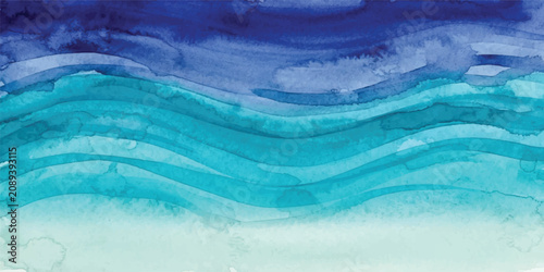 Abstract watercolor texture with horizontal lines and blue ocean tones watercolor background abstract horizontal painting artistic gradient