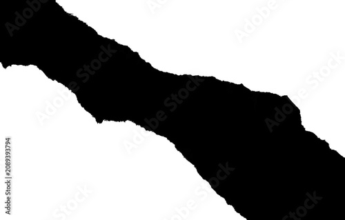 Black Torn Paper Edge Texture Isolated on transparent background for Graphic Design and Creative Projects