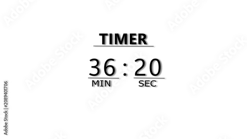 Foto Digital clock display counting thirty six minutes and twenty seconds for workout timer