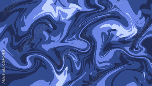 Abstract Blue Liquid Marble Background with Flowing Organic Waves