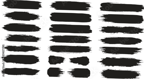 Foto Brush strokes appear as a series of horizontal black paint marks arranged in a grid pattern