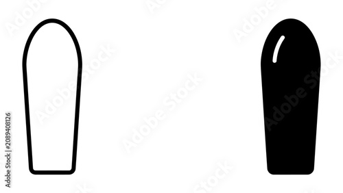 Bild auf Leinwand Rectal Suppository Icons: A clear and simple representation of rectal suppositories, showcasing both a black silhouette and a white outline, ideal for medical and pharmaceutical contexts