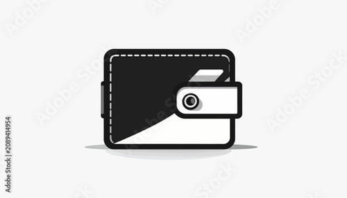 Obraz na plátně Black leather wallet with cash.