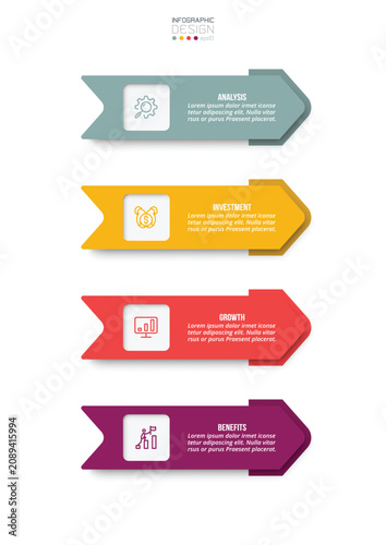 Business work flow  infographic template.