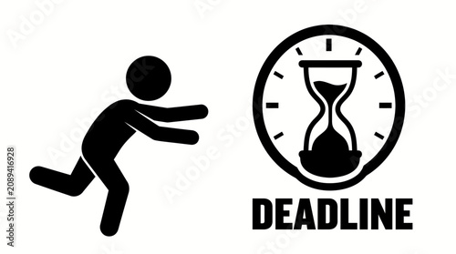 Tableau sur toile A person rushing to meet a deadline.