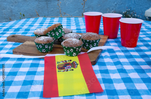 Spain Football Party with Cakes, Bunting and Match Day Celebrations