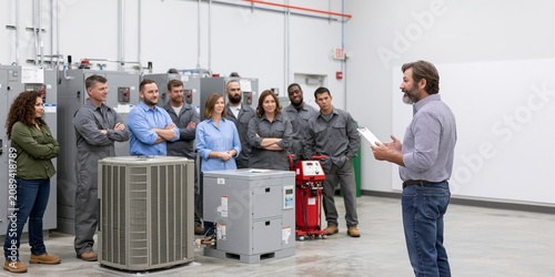 Technician training session in industrial facility