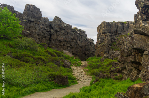 Rift valley Thingvellir National Park Iceland