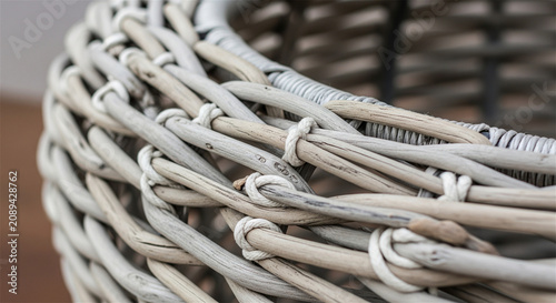 Rustic woven wicker basket texture, close-up of grey rattan handicraft, natural wood fiber pattern for home decor and interior design