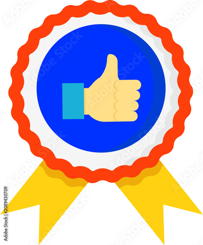 Принти на полотні Positive customer feedback displayed with vibrant award ribbon, signifying quality service or product satisfaction