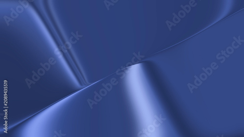 Abstract Blue Satin Fabric Background with Soft Flowing Waves