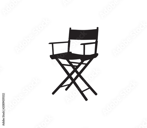 Black director chair for film and television production crew  seating furniture