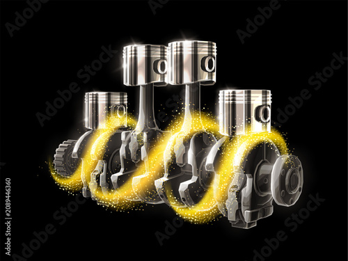 Obraz na płótnie Engine pistons and oil