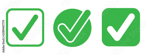 Green Check Mark Icon Set