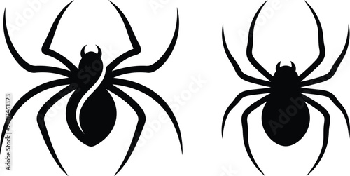Fotografía Black widow spider silhouettes for halloween or wildlife designs