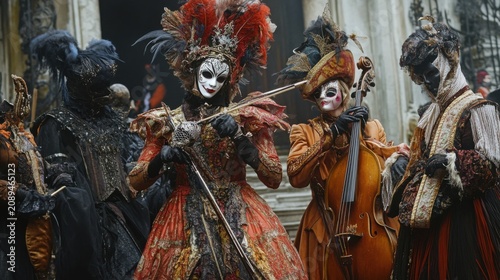 Venetian carnival masks and costumes