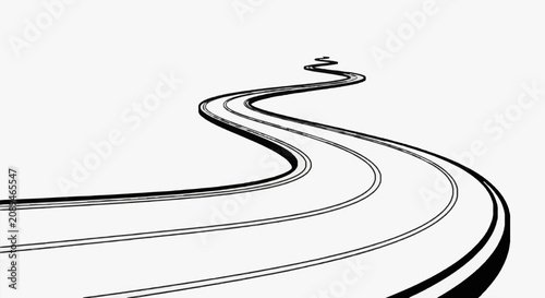 Bild auf Leinwand Spiraling Roadway Through Nature.