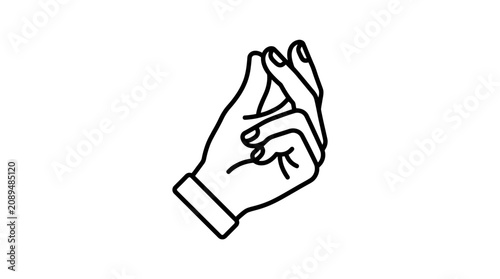 Line Art Hand Snapping Fingers Gesture