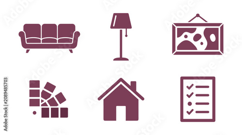 Home decor and renovation icons