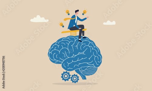 Foto Brain intelligence, resilience creativity to control thinking process for new id