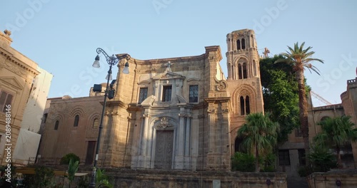 Church of Saint Mary 'dell'Ammiraglio', landmark of Sicily, Italy, 4k
