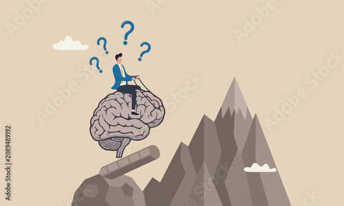 Fotografie Brain intelligence mountain idea, smart or wisdom to brainstorm, imagination to