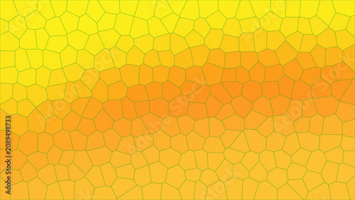 Slika na platnu Vibrant yellow mosaic cells shifting into a bright orange center.