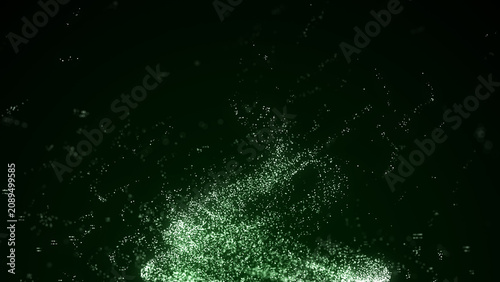 Whirlwind with chaos particles. Abstract water vortex. Explosion dynamic wave in space. Futuristic flow dots. Wormhole shimmering with dust. 3D rendering.