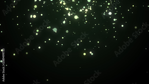 Abstract space dust. Magic snow on background. Dust particles with bokeh effect. Flying glitter dots in infinite. Starfall in the sky. 3d rendering.