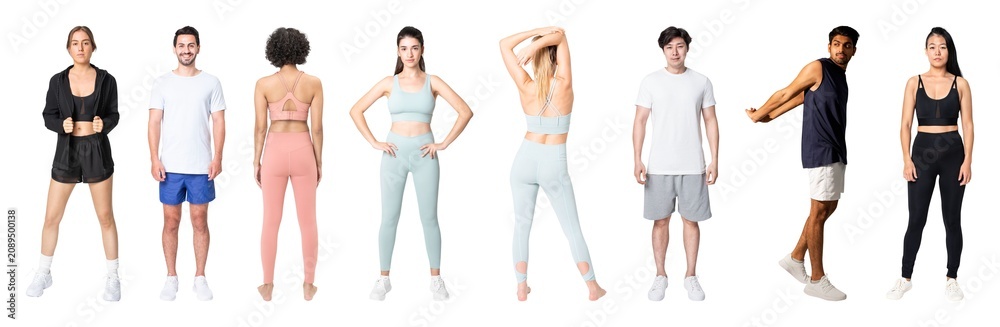Obraz premium Diverse athletic apparel models