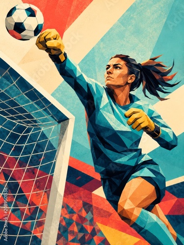 Football world cup goalkeeper save action